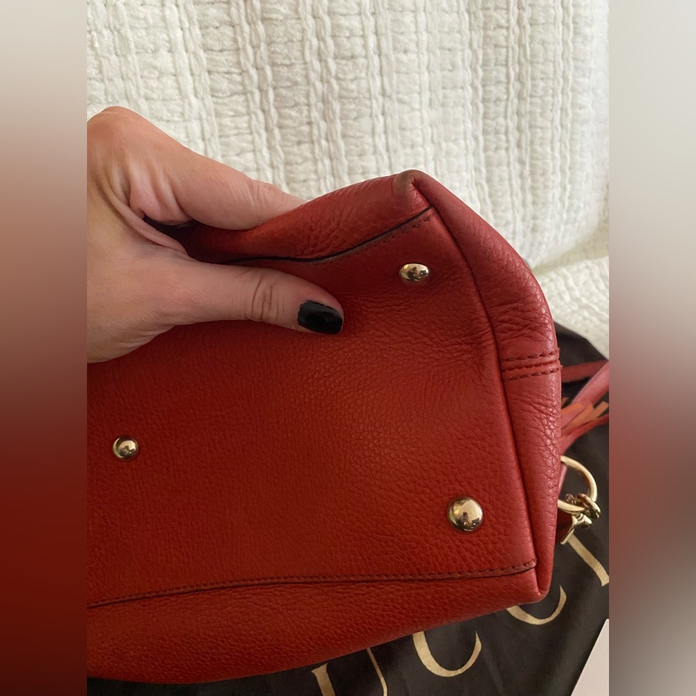 Gucci Soho Disco Crossbody Satchel Bag Red Leather Gold - Picture 14 of 16